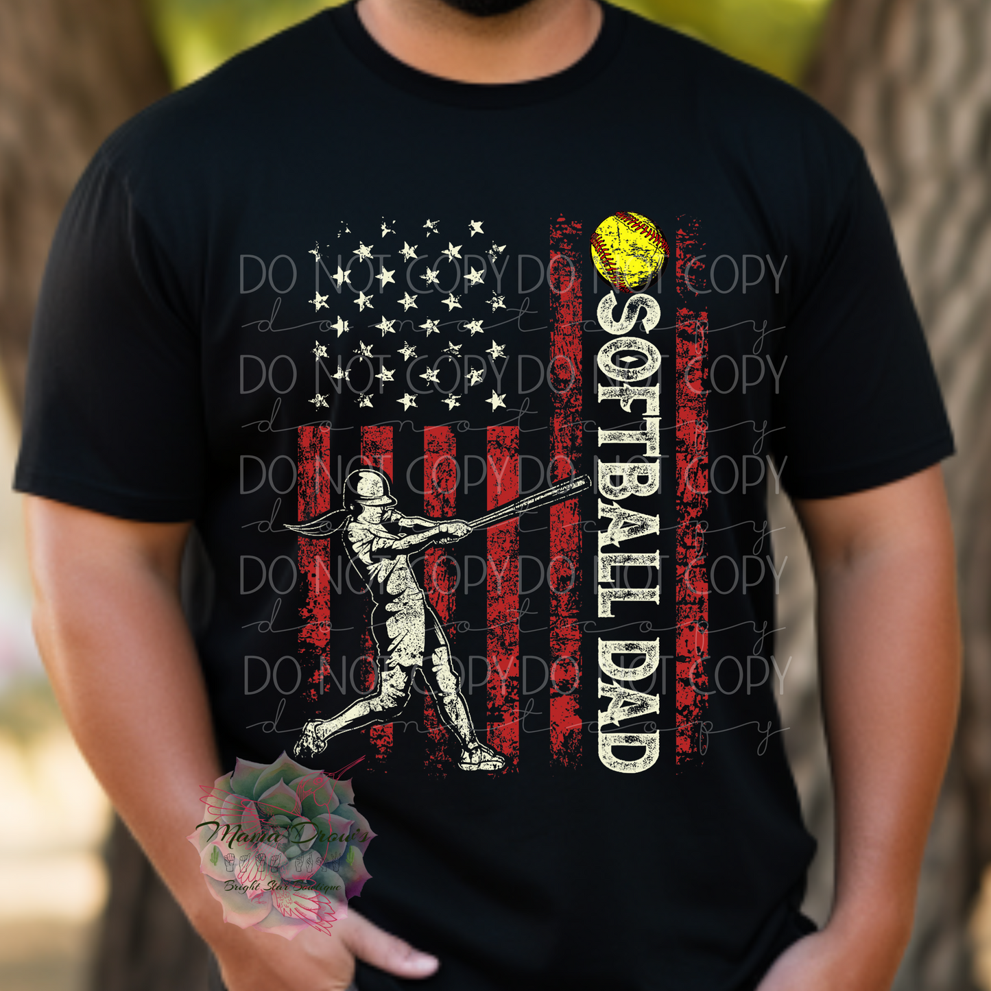 Softball Dad (Flag) Tee