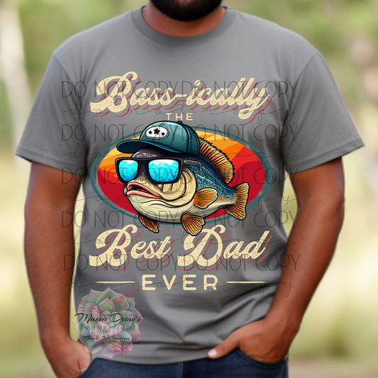 Bass-ically Best Dad Tee